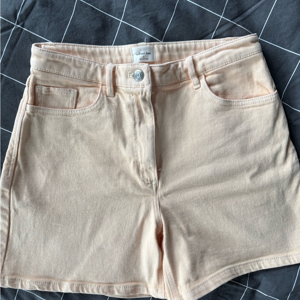 Wilfred Peach- colored Jean Shorts High-Waisted Tailored - Picture 2 of 4